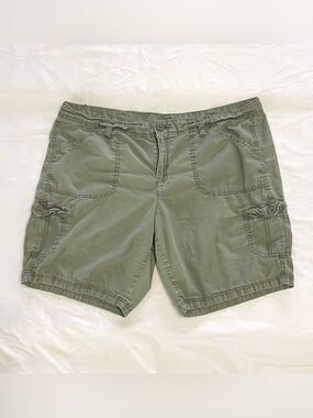 Cargo Long Shorts Faded Glory 2000s Bermudas Olive Green Women’s Plus Size